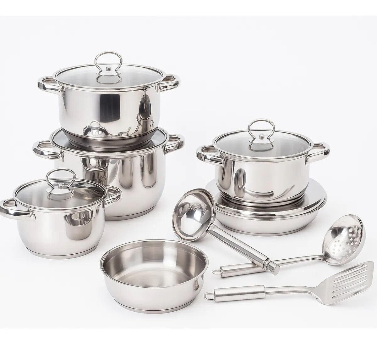 Juego De Ollas, Set De Cocina En Acero Renahouse 15 Piezas