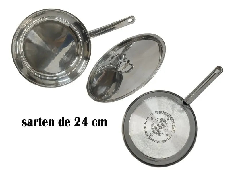 Juego De Ollas, Set De Cocina En Acero Renahouse 15 Piezas