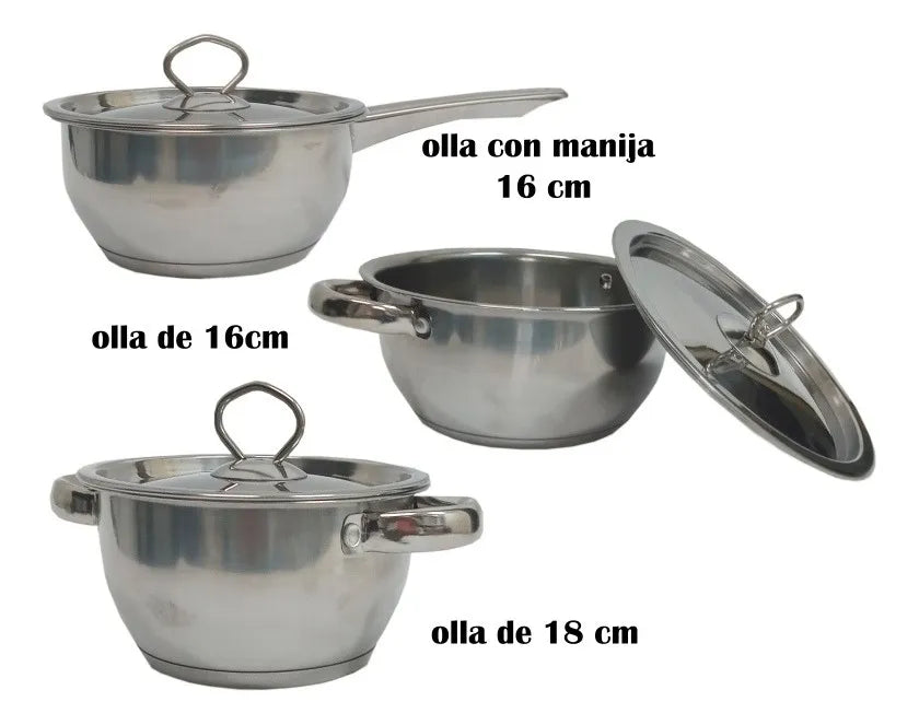 Juego De Ollas, Set De Cocina En Acero Renahouse 15 Piezas